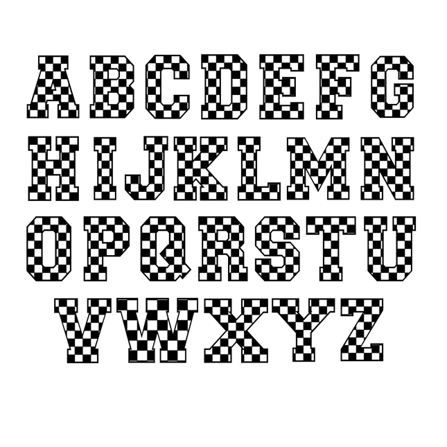 Racing-Checkered Letters