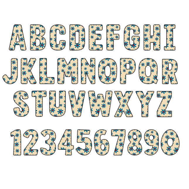 Daisy Beige Letters