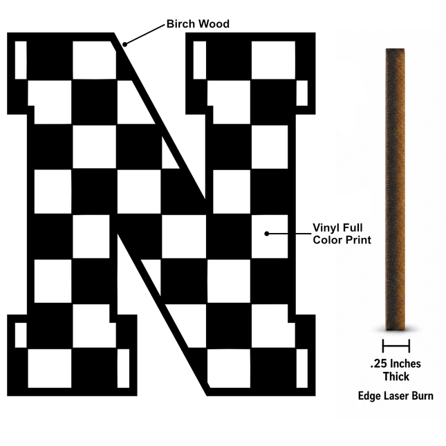 Racing-Checkered Letters