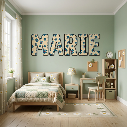 Daisy Beige Letters