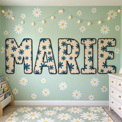 Daisy Beige Letters
