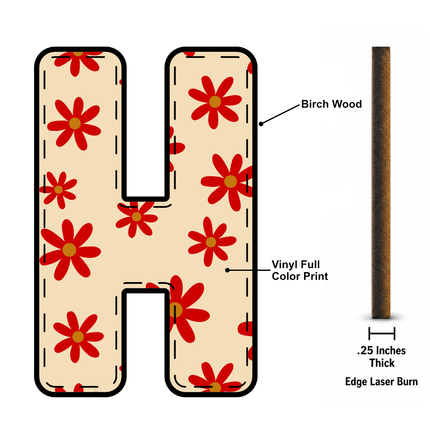 Daisy Retro Red Letters