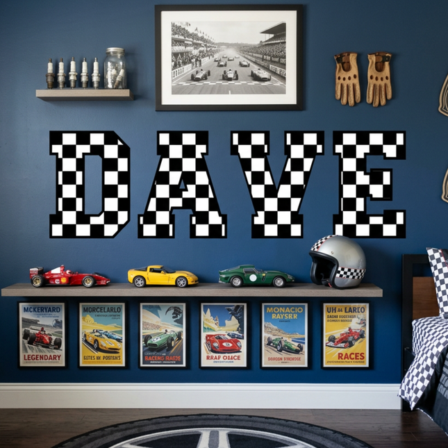 Racing-Checkered Letters