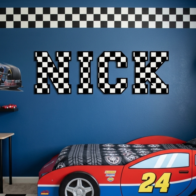 Racing-Checkered Letters