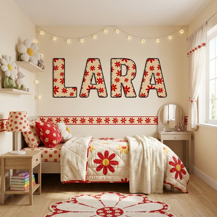 Daisy Retro Red Letters
