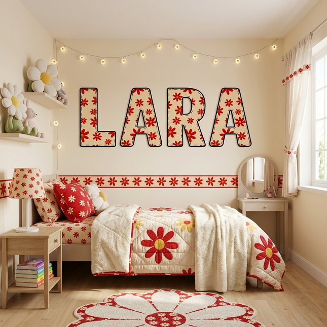 Daisy Retro Red Letters