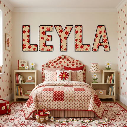 Daisy Retro Red Letters
