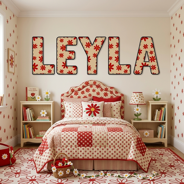 Daisy Retro Red Letters